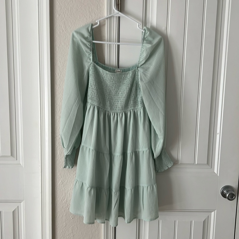 Red Dress boutique teal long sleeve dress